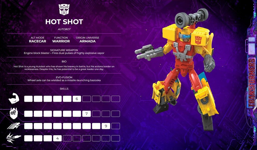 Image Of Transformers Legacy Evolution Hot Shot Character Bio QR Code (2 of 9)